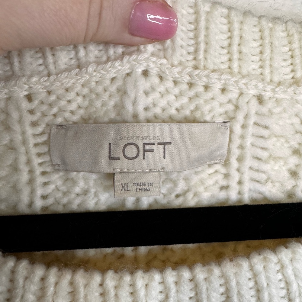 Loft Cozy Sweater Deep Purple/Pink/White XL - Picture 5 of 6